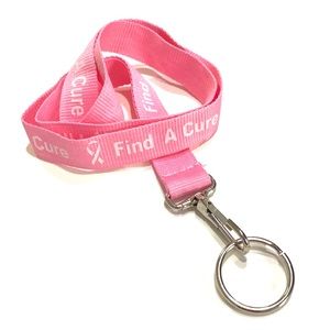 Breast Cancer Awareness Lanyard ID Holder Keychain Pink Ribbon Find A Cu…
